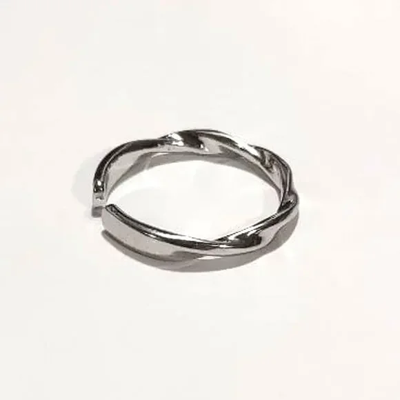 S925 Sterling Silver Twisted Swirl Ring Jewelry Christmas Birthday Valentines